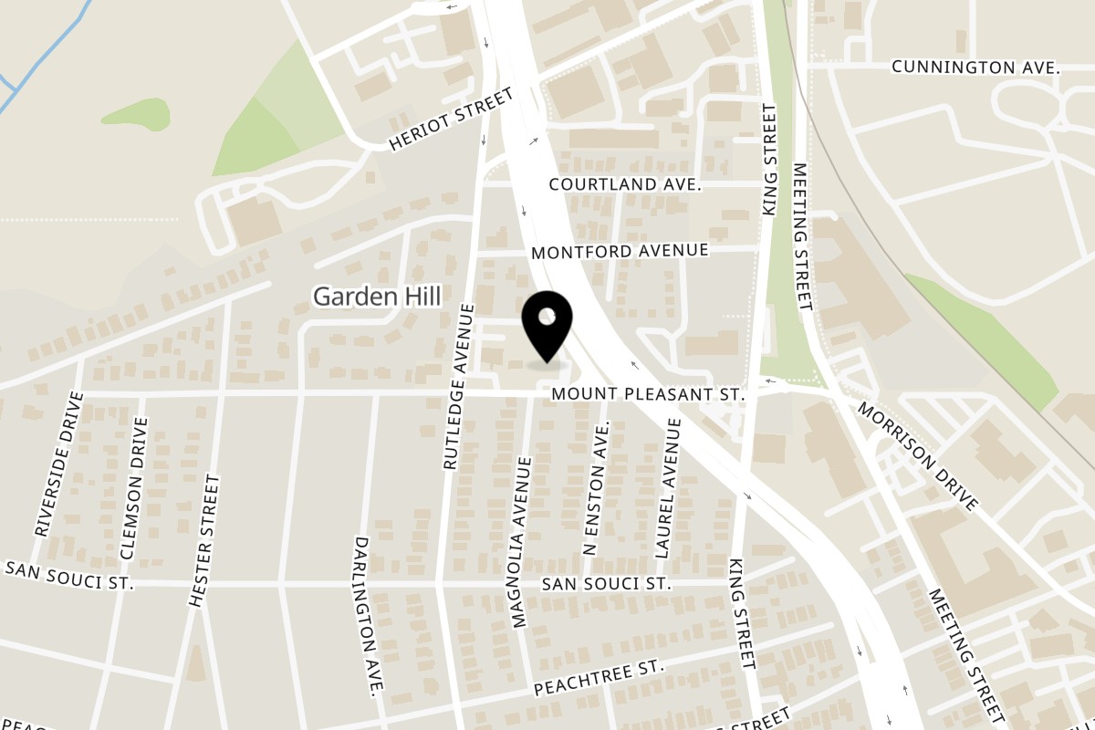 Map showing the location of Rōg Pizzeria on 2130 Mt Pleasant St in Charleston